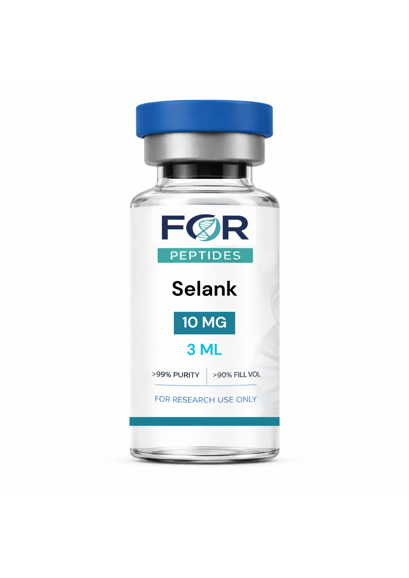 Selank research peptide vial — >99% HPLC purity, 3rd-party tested, ForPeptides USA