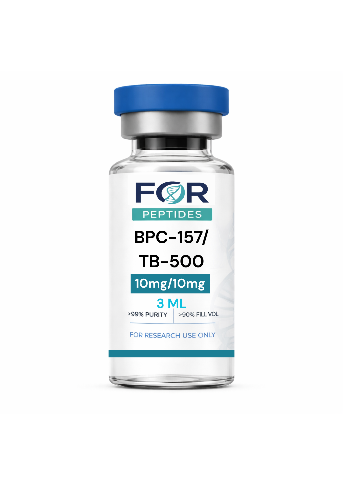 BPC 157/TB 500 research peptide vial — >99% HPLC purity, 3rd-party tested, ForPeptides USA