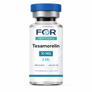 Tesamorelin research peptide vial — >99% HPLC purity, 3rd-party tested, ForPeptides USA